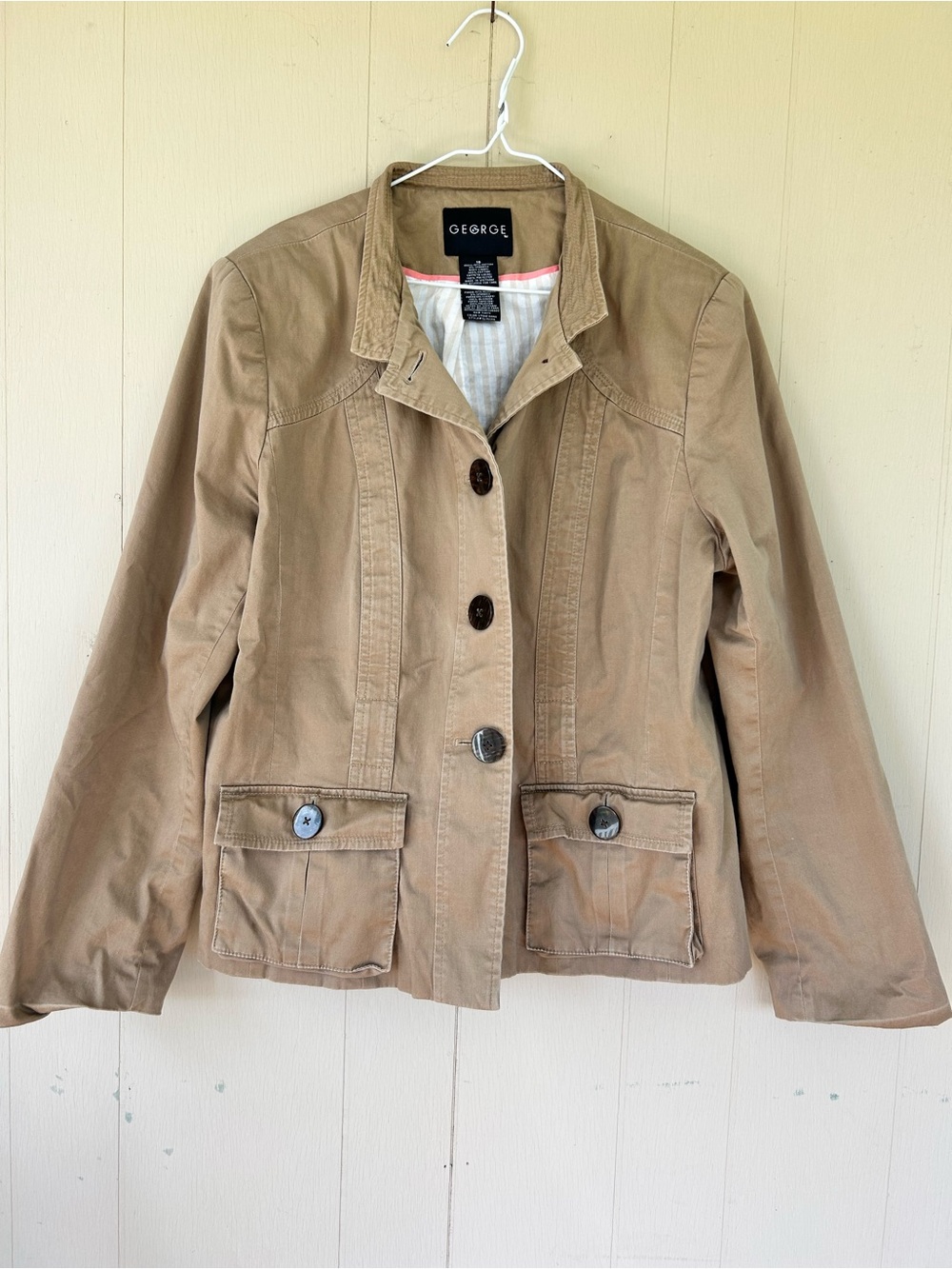 George Women's Tan Utility Jacket with Button Front